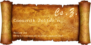 Csesznik Zoltán névjegykártya